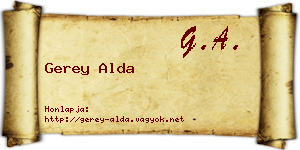 Gerey Alda névjegykártya